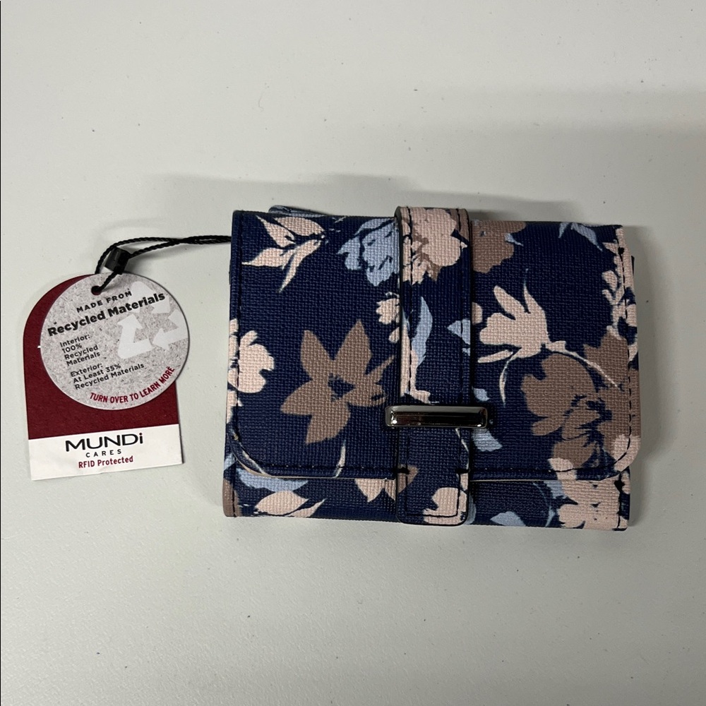 Mundi Navy and Beige Floral Wallet
